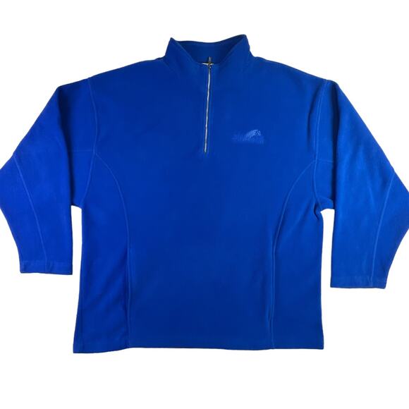 North End Long Sleeve Quarter Zip Pullover Bunny Hug Sweatshirt Pockets Blue - Picture 1 of 13
